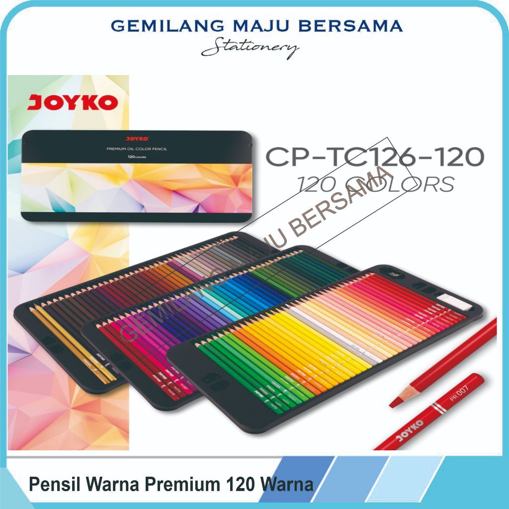 

Premium Oil Color Pencil Pensil Warna Joyko CP-TC126 Isi 120 Warna