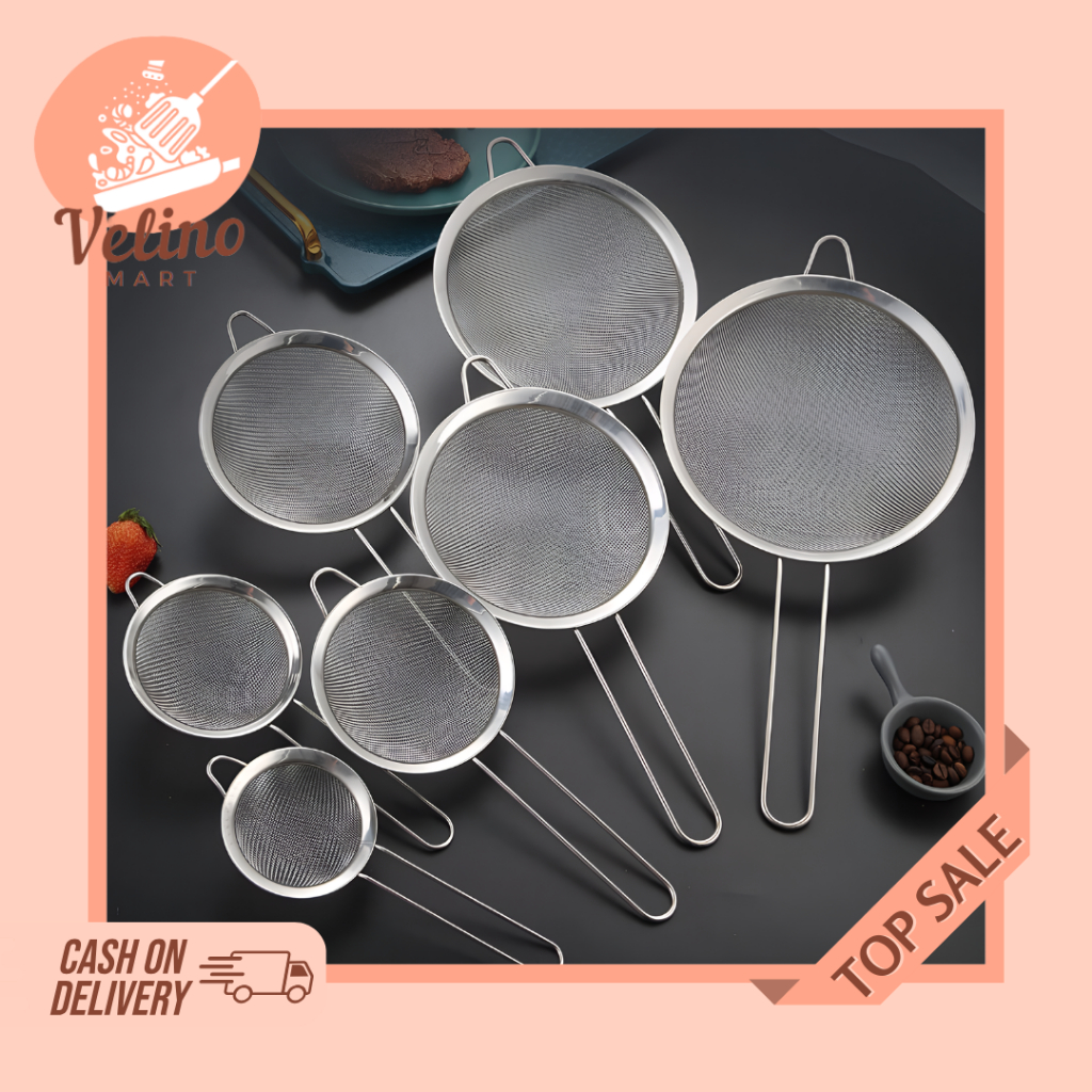 Saringan Stainless Steel / Saringan Teh + Kopi Stainless Steel / Saringan Tepung Serbaguna