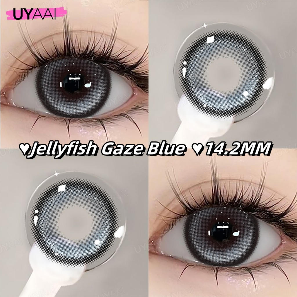 UYAAI SOFTLENS Jellyfish Gaze Lensa Kontak Softlens Hitam Diameter 14.2MM use 6 Months