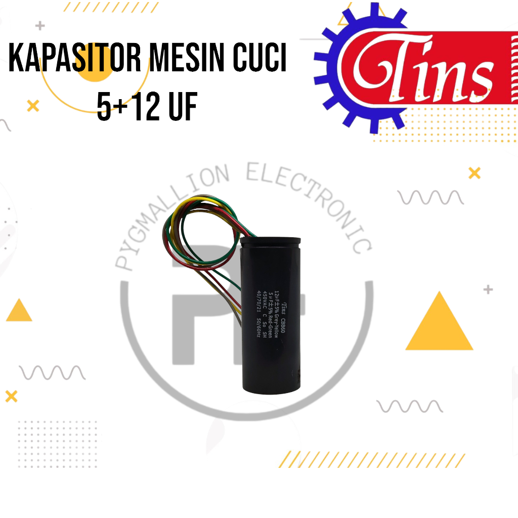 KAPASITOR MESIN CUCI 5+12 uF KAPASITOR MESIN CUCI DOUBLE KAPASITOR MESIN CUCI DUA TABUNG