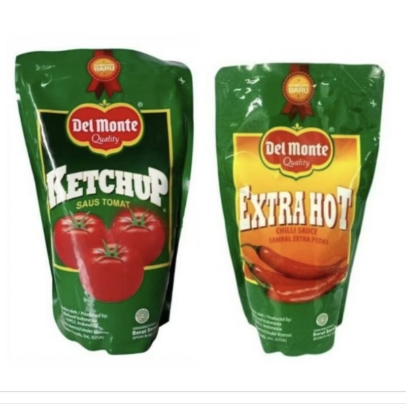 

Delmonte Saus Sambal Extra Hot Chilli & Saus Tomat Pouch 1000 gr ( 1kg )