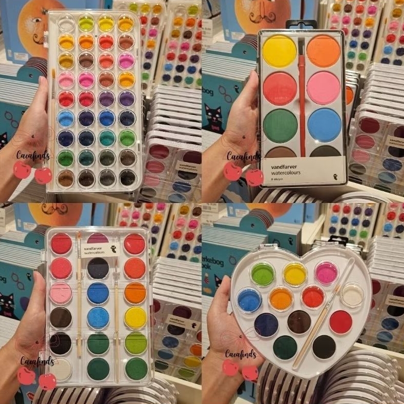 

FlyingTiger‼️Cat Air Watercolor Set 8 12 18 36 Warna + Kuas - Cat Air Bentuk Hati & Kotak - Alat Lukis Anak & Dewasa Sekolah DIY Gambar Melukis Sketsa
