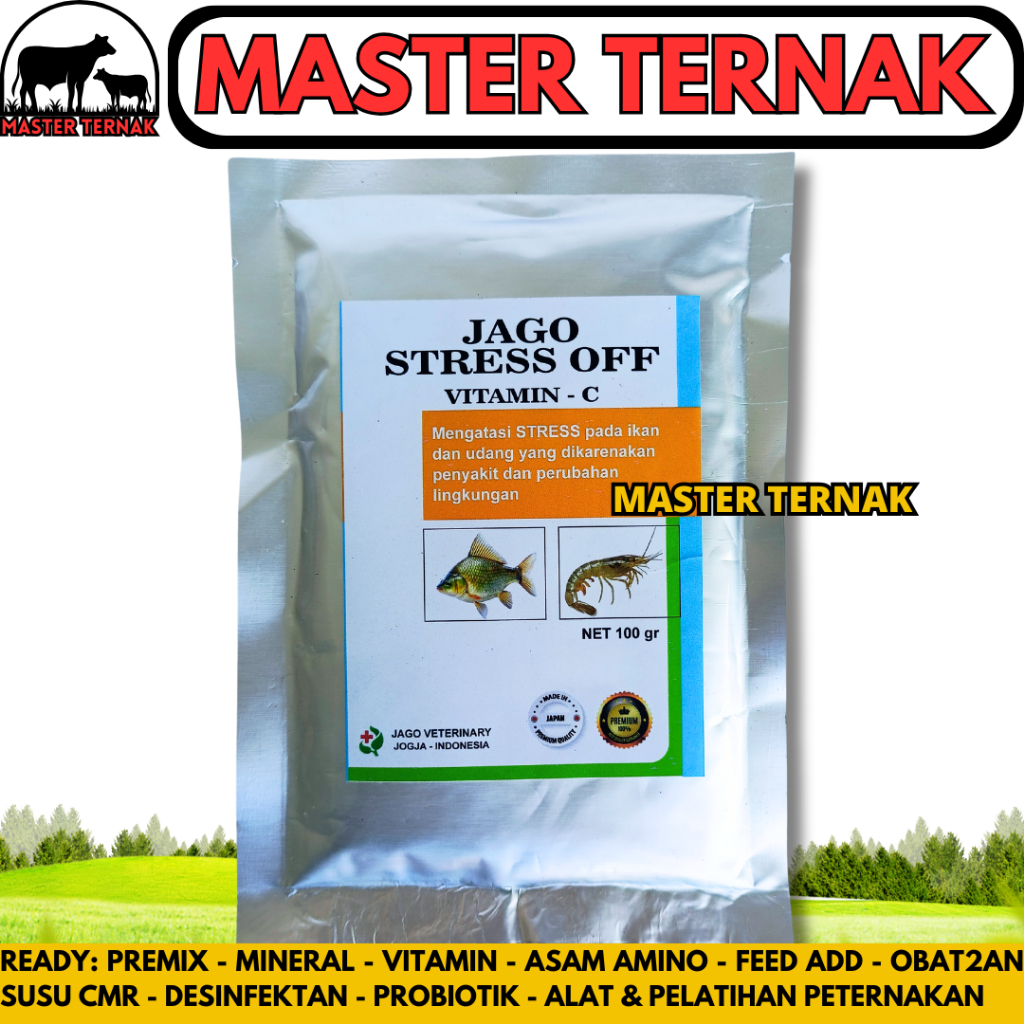 Stress off ikan udang - JAGO 100 gram - JAGO STRESS OFF 50GR OBAT VITAMIN ANTI STRESS SAKIT PENYAKIT