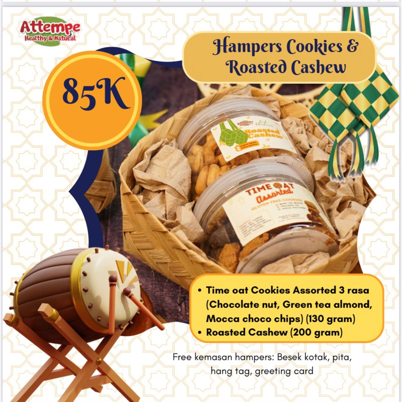 

Healthy Hampers Tem Oat Cookies dan Roasted Cashew Hampers Lebaran Eid Hampers Attempe