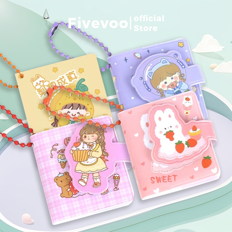 

FIVEVOO Buku Catatan Mini / Buku tulis / Notebook Journal / Buku Mini Lucu / Buku Tulis Kecil 44 Lembar/ Buku Mini Gantungan Kunci