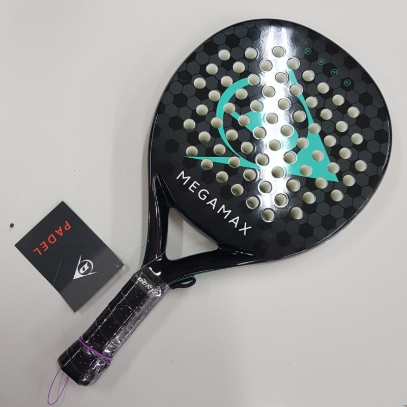 raket reket paddle padel dunlop megamax black hitam plus tas serut asli original