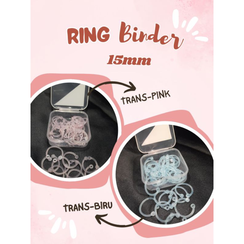 

Ring Binder Loose Leaf 15mm Bahan Plastik Tanpa Melubangi Buku/Set Ring Binder/Binder Rings Plastic