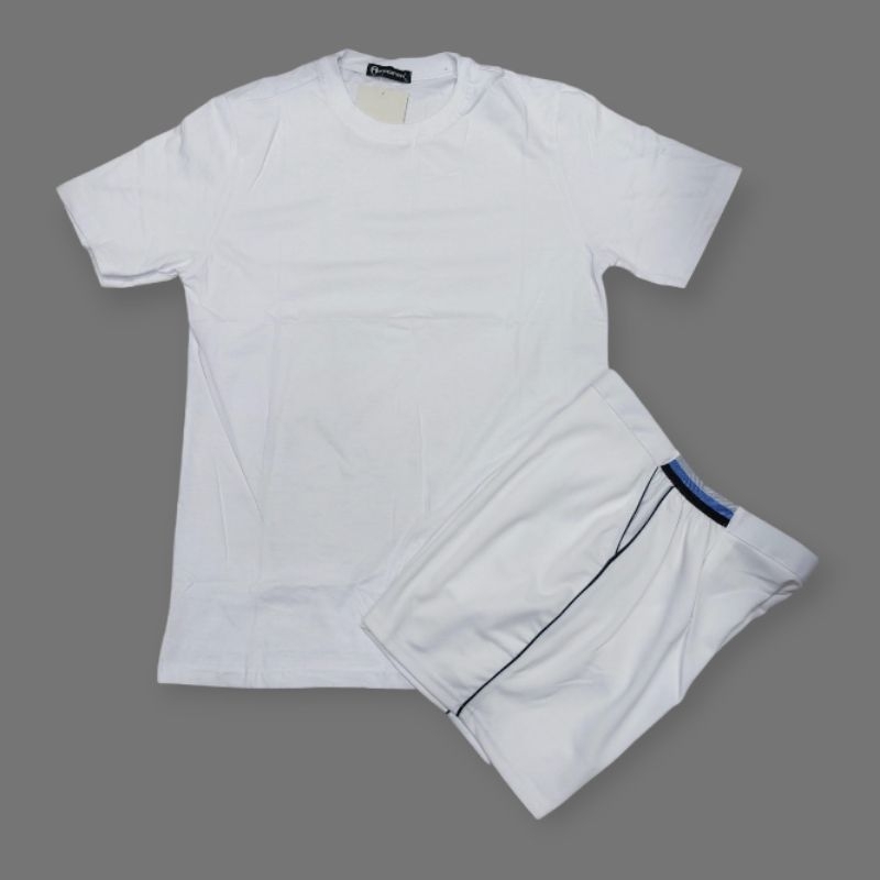 Stelan baju olahraga putih polos tes pendidikan tni,polri|kaos olahraga polos putih tes akademi pria