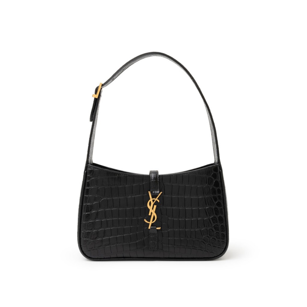 SL Le 5 a 7 hobo bag shiny croc stamp