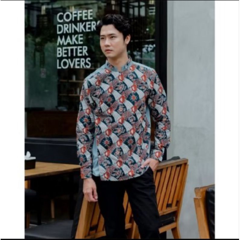 Kemeja Batik Pria NUC.ID Bangsawan 03 (Dusty Blue)