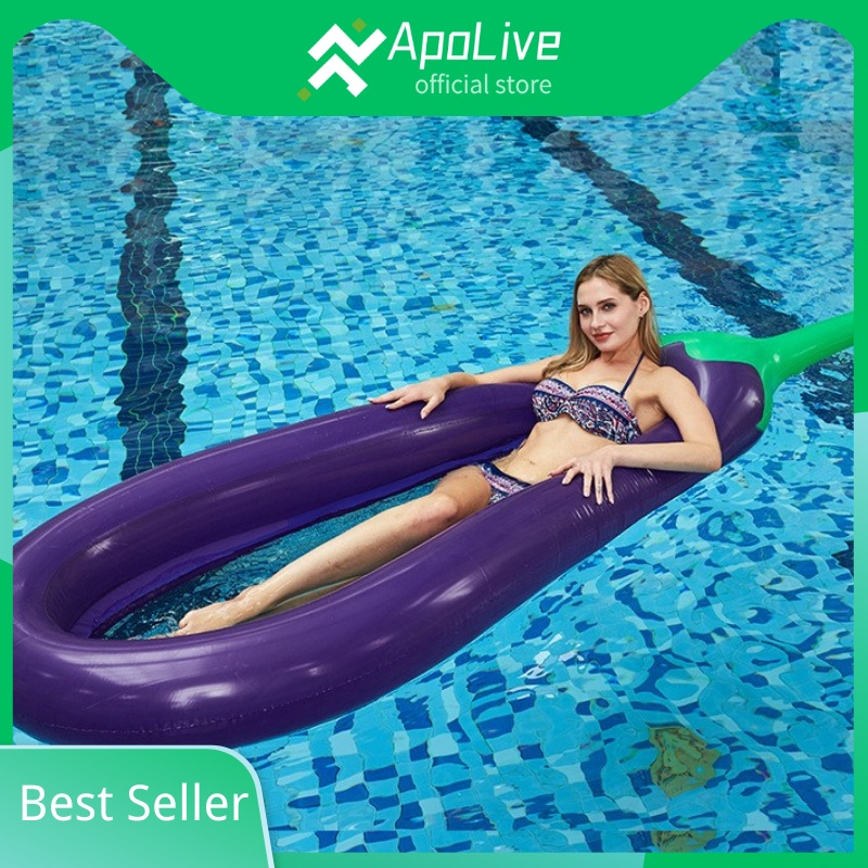 Apolive - Pelampung Renang Matras Anak Dewasa Bentuk Terong Eggplant Bed Floaties