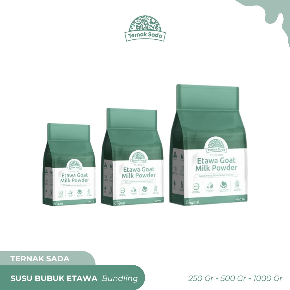 

TERNAK SADA - Susu Bubuk Etawa - Bundling 3 Pcs (250gr, 500gr, 1kg)