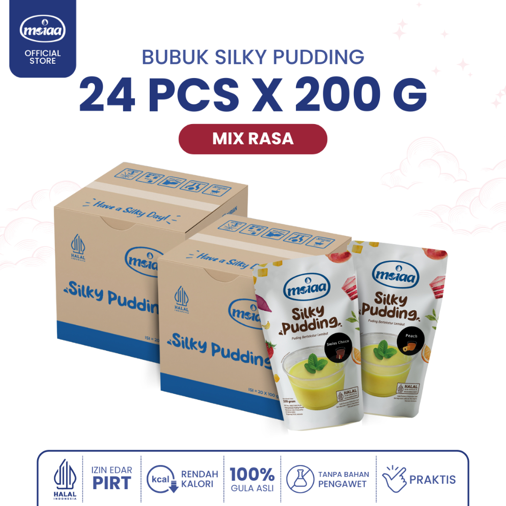 

MOIAA - Paket Hemat 5 - Silky Pudding MOIAA 200 gram Isi 24pcs Mix Rasa