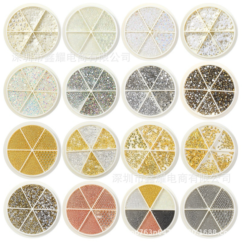 Hiasan Kuku Mutiara Pearl Accessories untuk nail art wedding nail art ukuran campur mix isi 6 pedicu