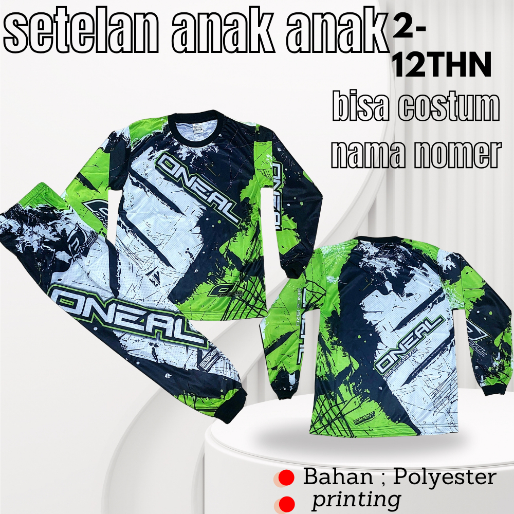 Setelan baju balap motor cross/baju seda anak/baju cross anak laki laki