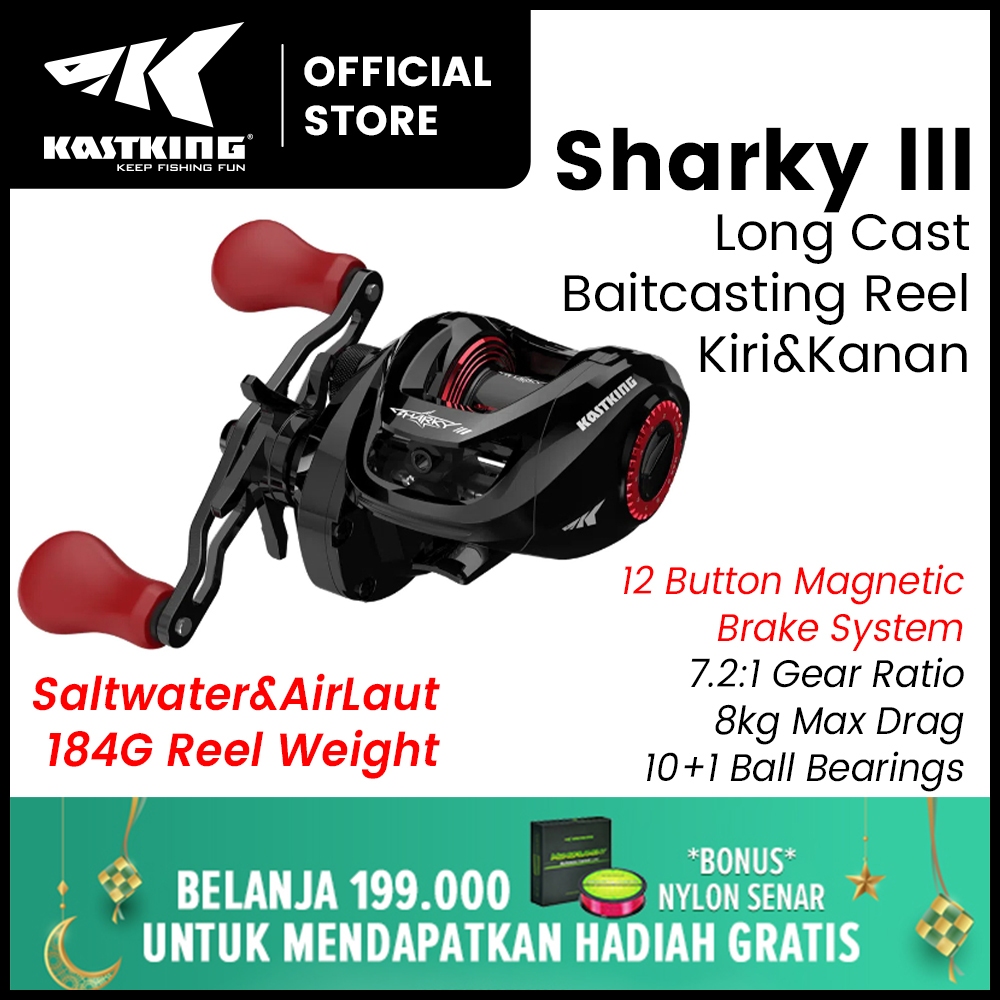 [OFFICIAL] KastKing Sharky III Long Cast Gulungan Pancing Baitcasting Cor Panjang, Reel Pancing Kana