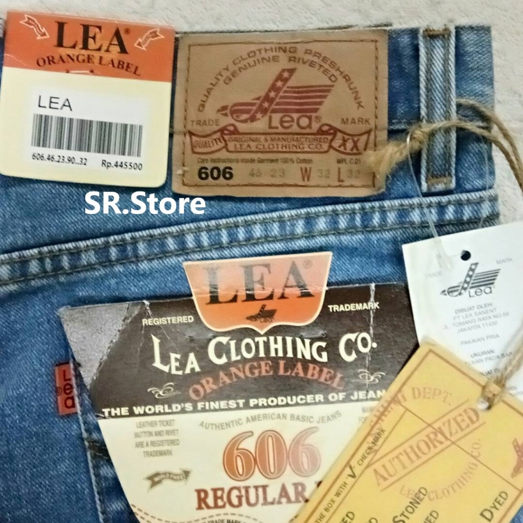 PROMO RAMADHAN CELANA JEANS LEA 606 REGULER FIT ORANGE LABEL FOR MENS 100% ORIGINAL WARNA Blue (SR)