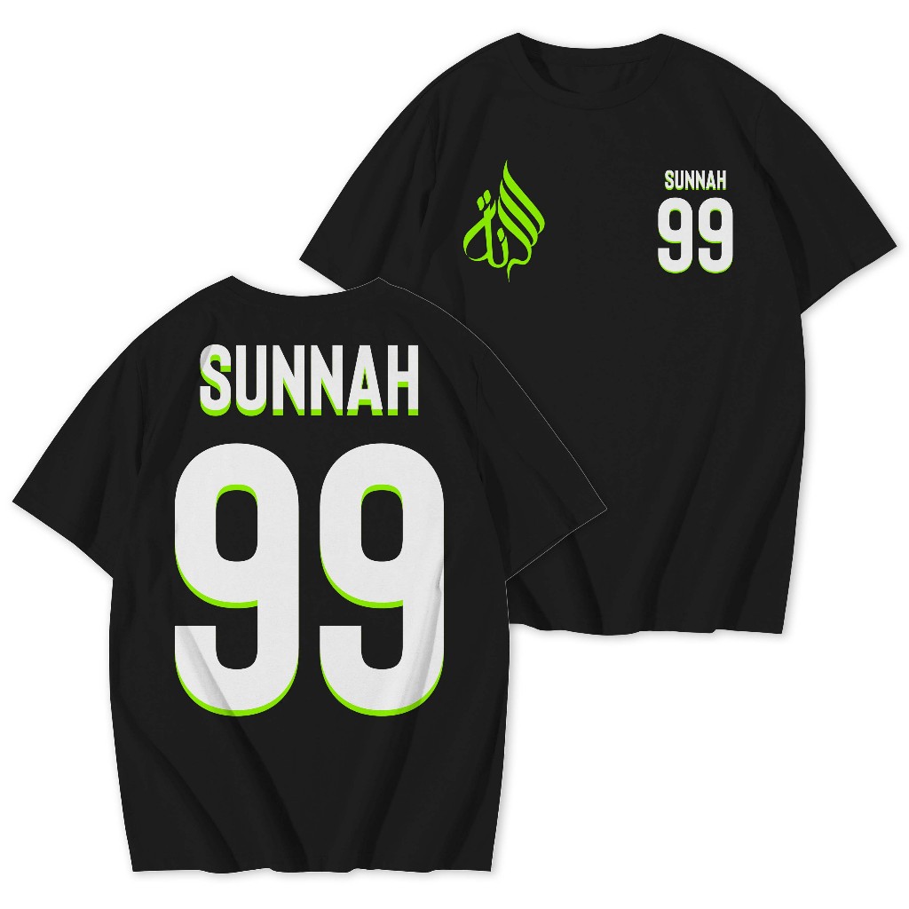 Kaos Dakwah Islami ASMAUL HUSNA 99 I Baju Muslim Pria Santri I Tshirt Distro Kata-Kata Islam I Katun