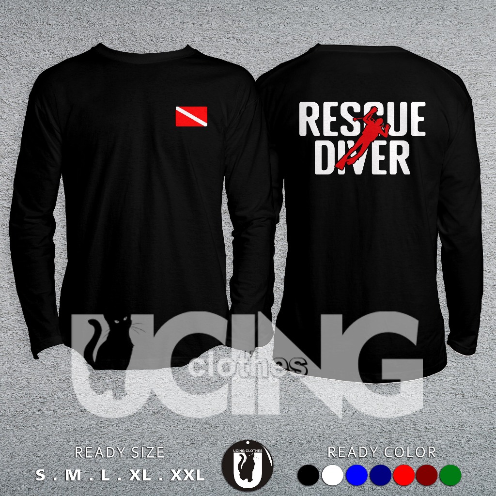 Kaos Baju Rescue Diver Lengan Panjang Kaos Distro
