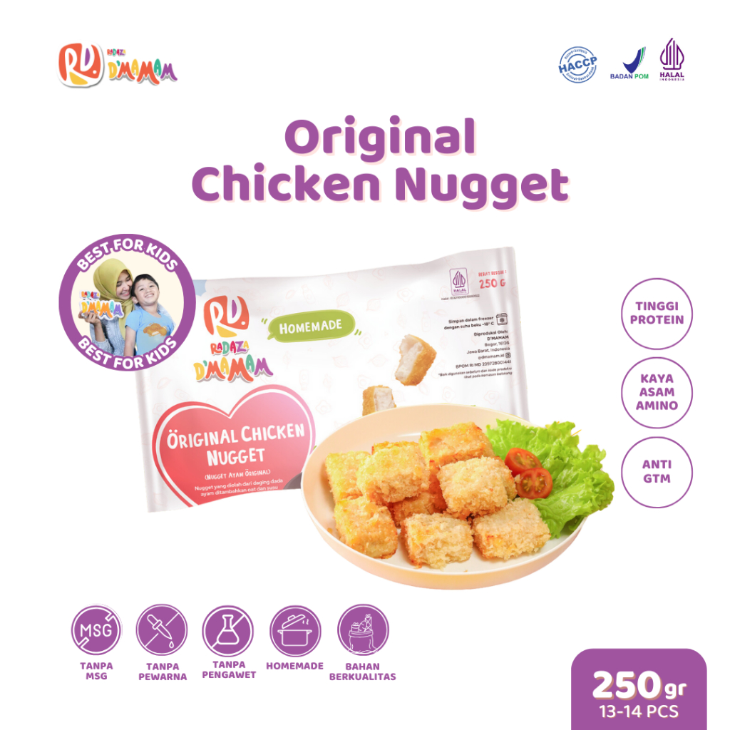 

DMAMAM Original Chicken Nugget 250g Nugget Ayam Anak MPASI Homemade HACCP BPOM HALAL