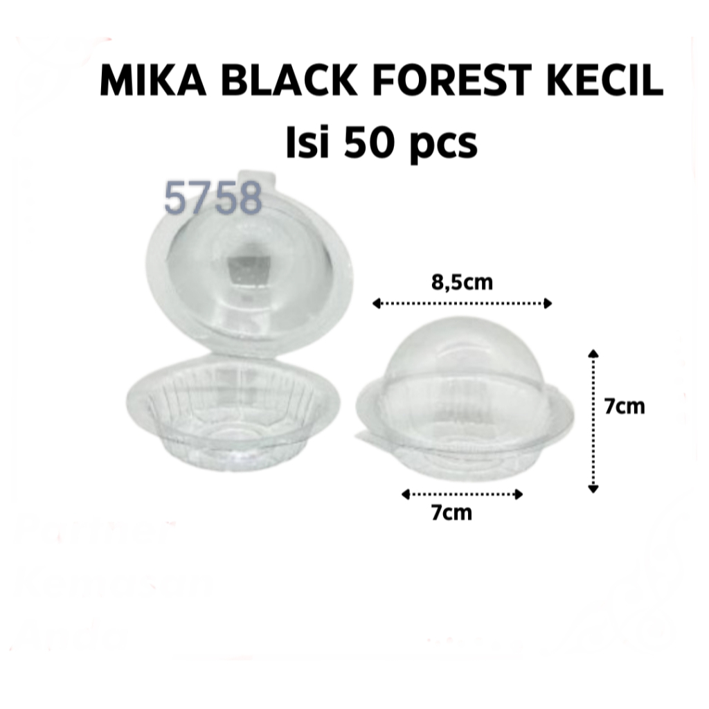 (50pcs) MIKA BLACKFOREST KECIL 8.5 CM TINGGI 7 CM / KOTAK KUE MOCHI PUDING MUFFIN CAKE TART 8.5cm