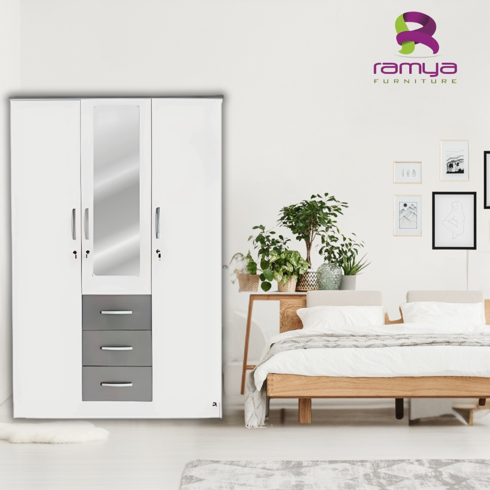 RAMYA LP 309 SW (Lemari Pakaian 3 Pintu Cermin + Laci)