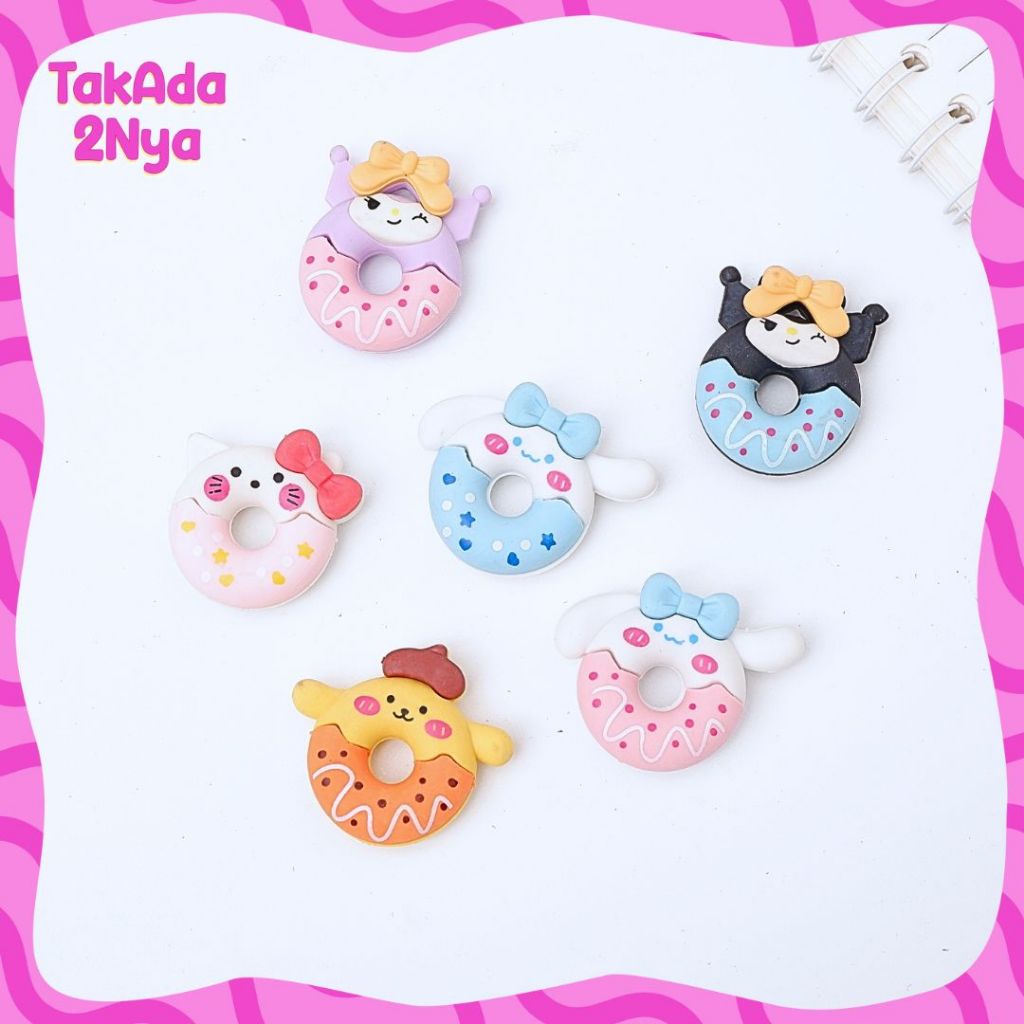 

Penghapus Sanrio Donat ER-1217 Eraser Hapusan Karet Pensil Setip Stip Kuromi My Melody Cinnamorol