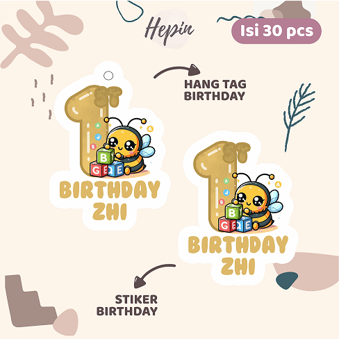 

(30pcs) diecut Hang tag & stiker ulang tahun tema LEBAH /label tag ulang tahun murah/hang tag ulang tahun/tag souvenir ulang tahun/stiker nama ualang tahun/diecut stiker&tag lucu/