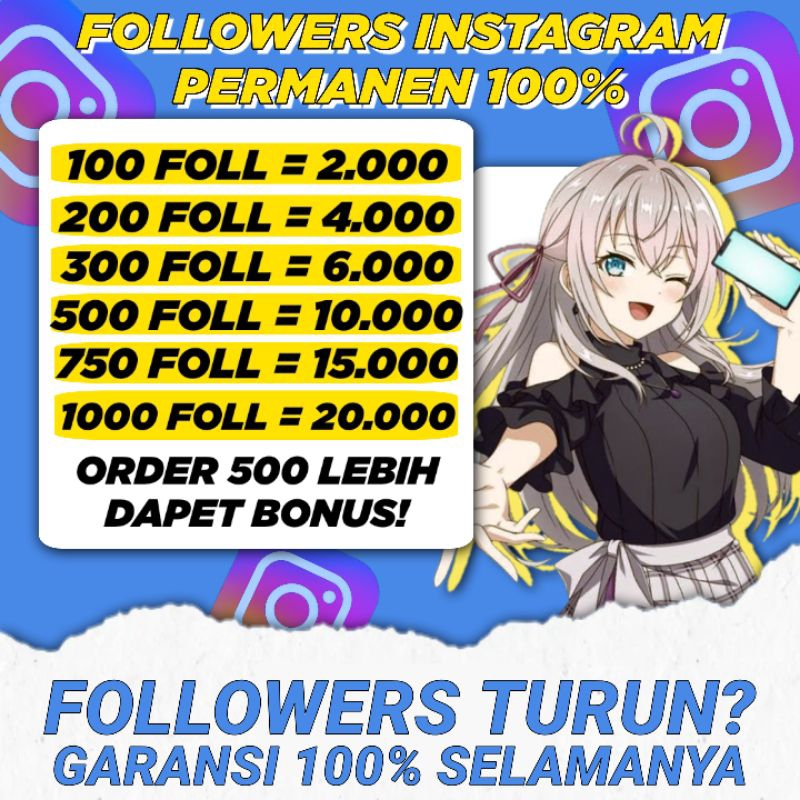 FOLLOWERS INSTRAGRAM REAL [GARANSI SELAMANYA]