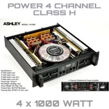 Power 4 Channel Ashley V41000 4x1000 watt Original