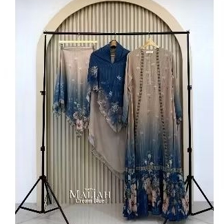 MALIAH Set Gamis Dress Ceruty Babydoll Printing Premium Syari Branded Mewah Masya Syari Original Ter