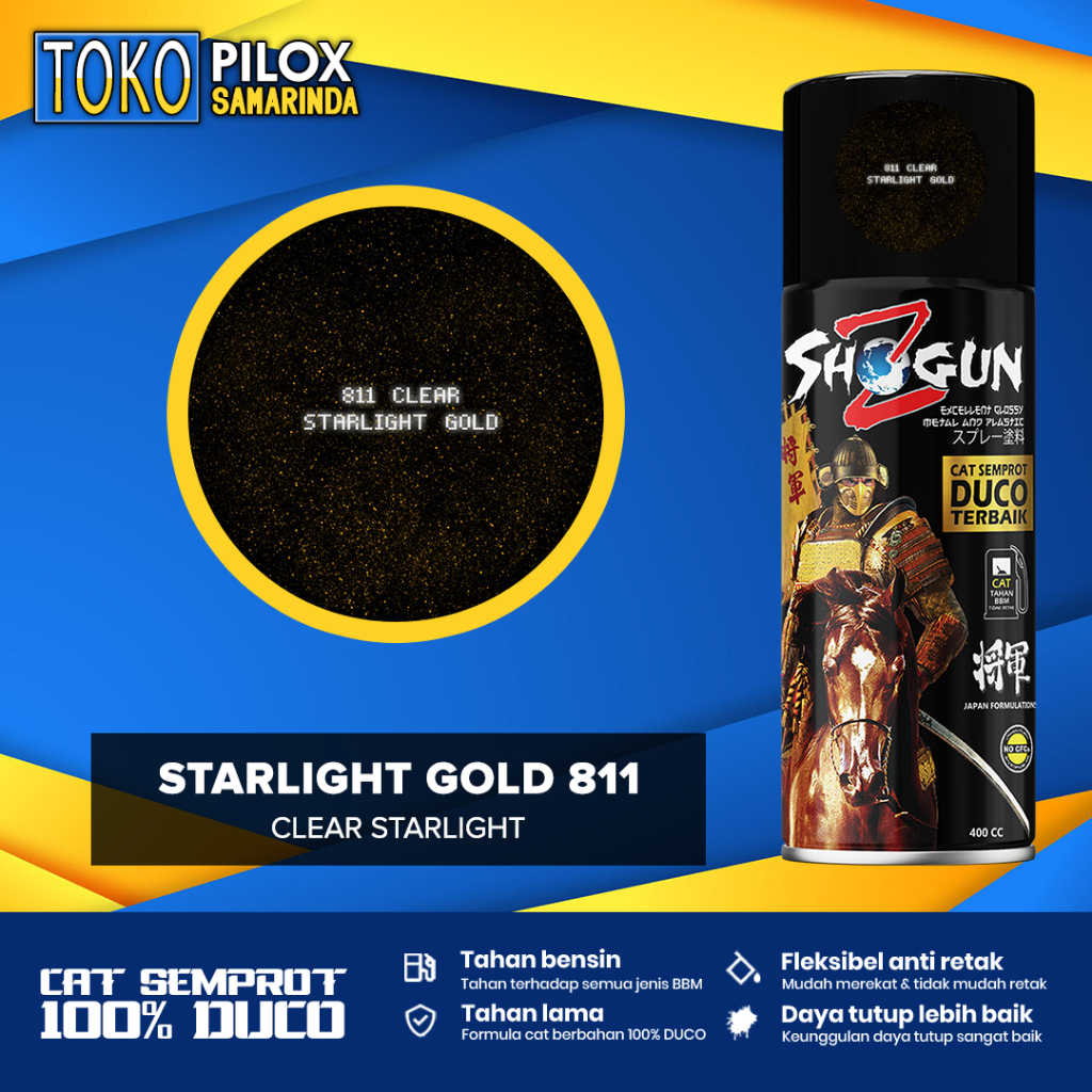 Cat Semprot Pilox Glitter Gold - Shogun Z Duco Clear Starlight Gold 811