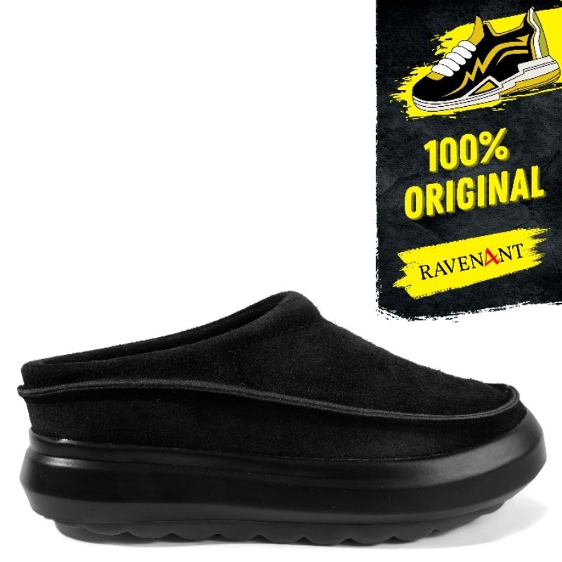 WANDER ETC The WNDWN Triple Black ORIGINAL - Sepatu Slip On Mules Pria/Wanita