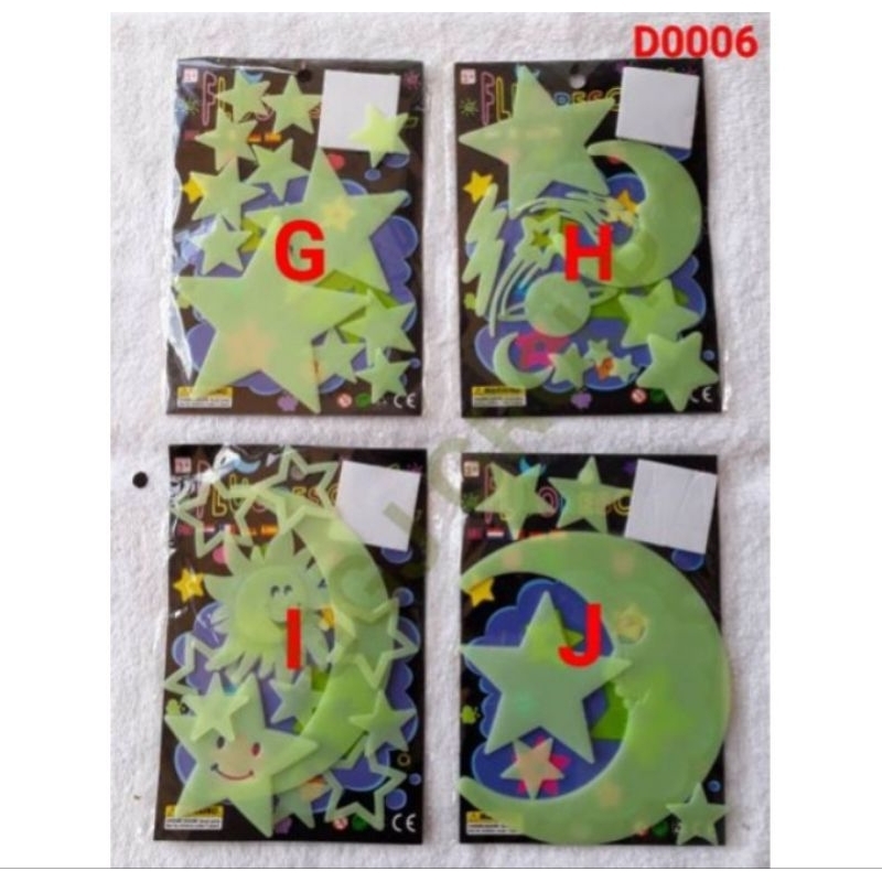 

J (J6) STIKER KARAKTER/GLOW IN THE DARK STICKER/STIKER NYALA