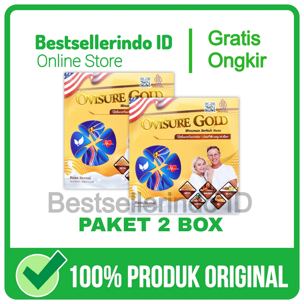 

2 Box Ovisure Gold Asli Original Milk Susu Vitamin Tulang Sendi Nyeri Otot Keram Kebas