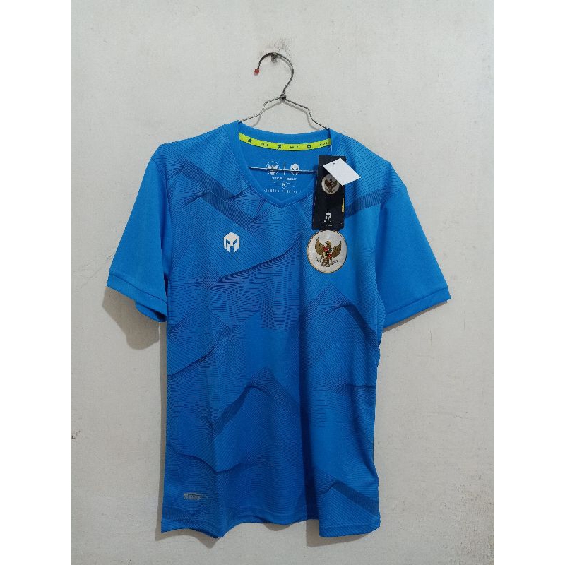 Jersey Timnas Indonesia Training Latihan Biru Blue 2020 2021 Original Mills