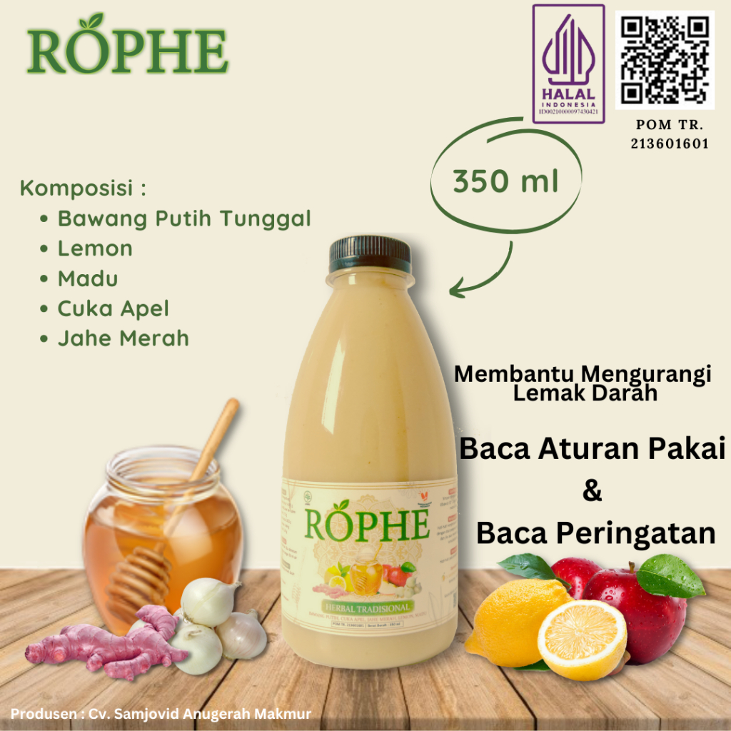JUS HERBAL BAWANG PUTIH TUNGGAL CUKA LEMON MADU JAHE