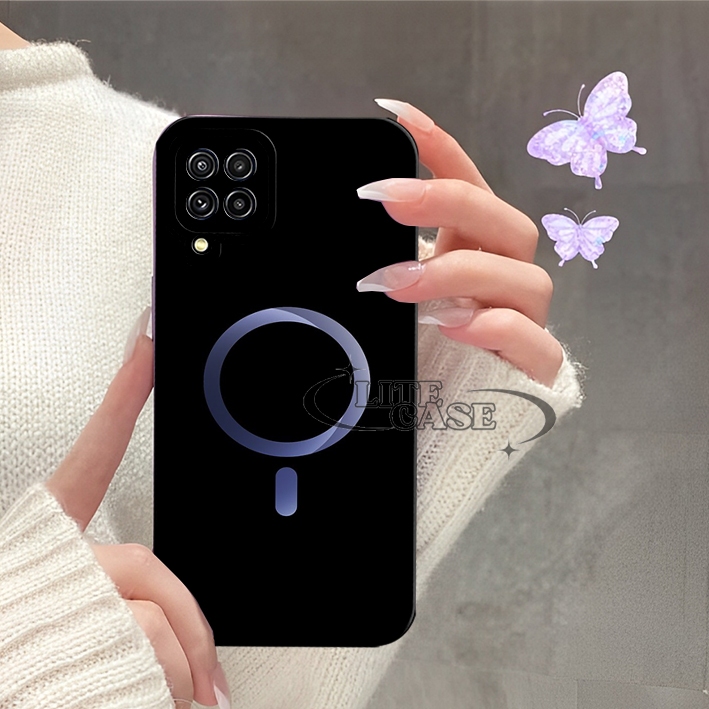 Softcase Procamera Samsung A12 M12 A22 4G A22 5G M32 4G M22 4G M34 M54 Motif logo iphone Bulat aesth