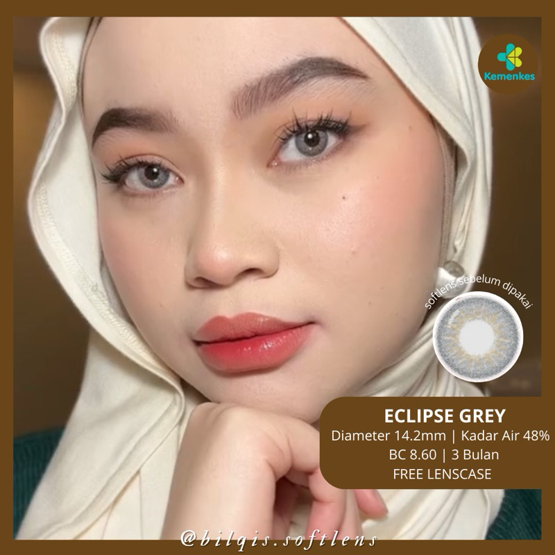 Twilight Tera Brown Lunar Grey softlens Normal Minus- Dia 14.2mm Tanpa ring