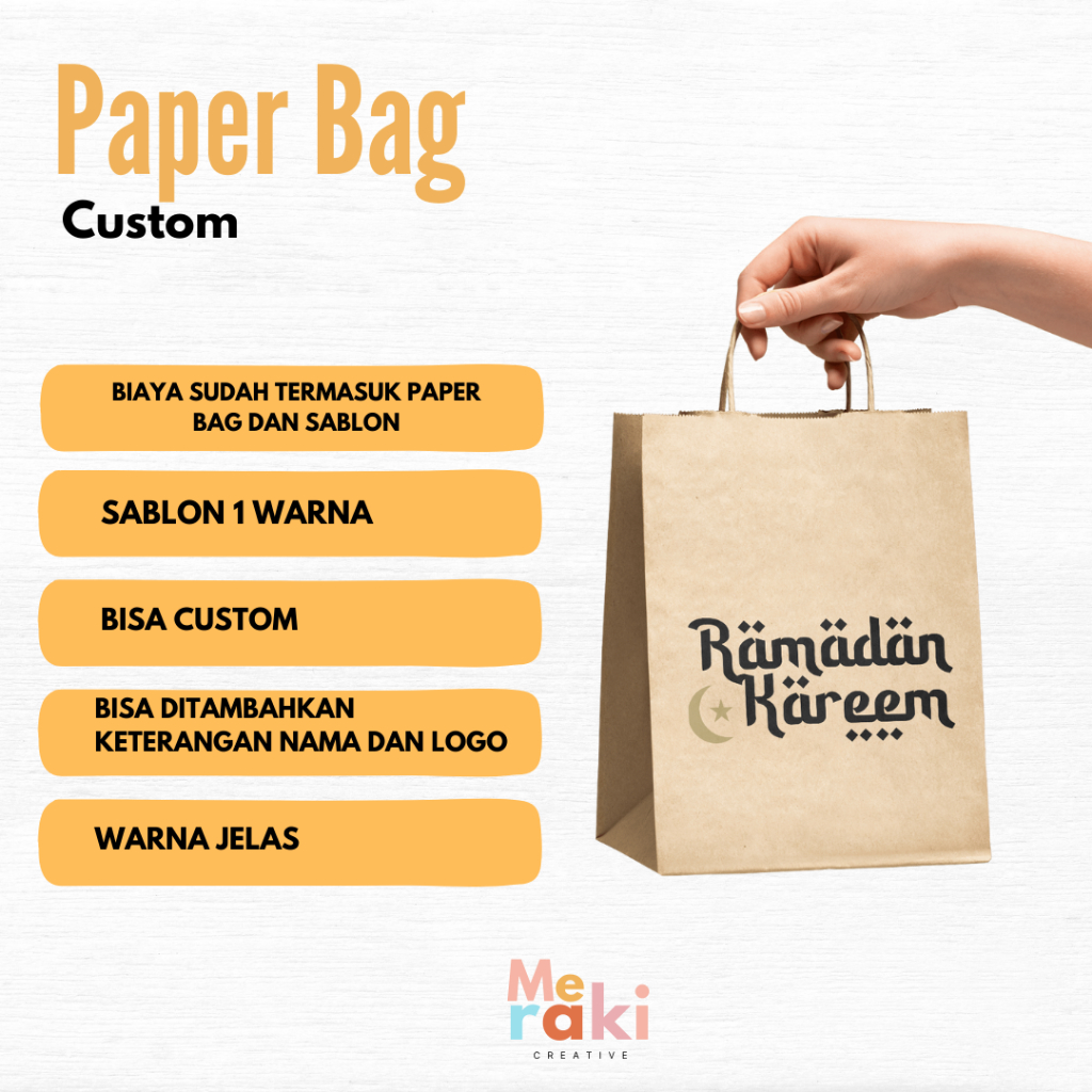 

Paper Bag Tali Kur Sablon Custom Berbagai Ukuran