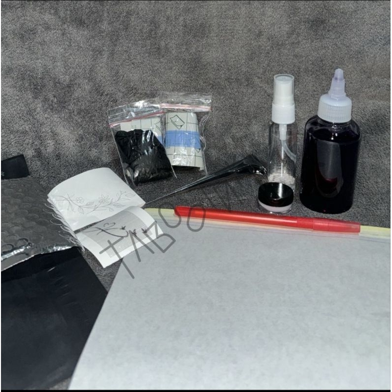 Kit temporary tattoo alat tattoo temporer bahan tattoo temporer Tabooink