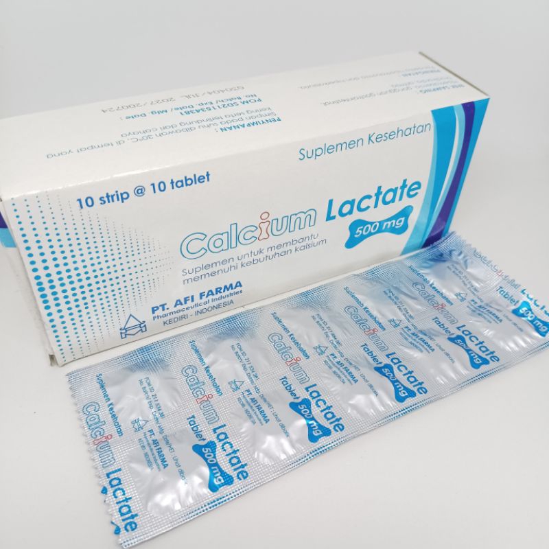CALCIUM LACTATE 500MG TABLET / KALK / SUPLEMEN VITAMIN TULANG / KALSIUM
