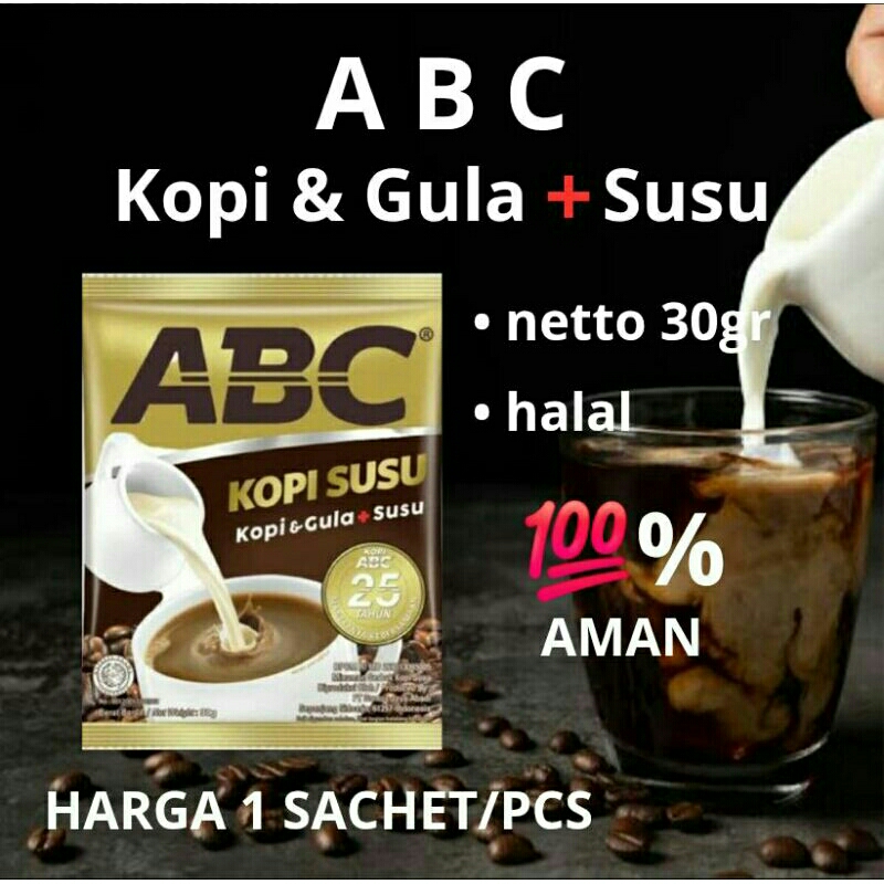 

kopi ABC kopi susu harga 1 sachet kemasan 30gr