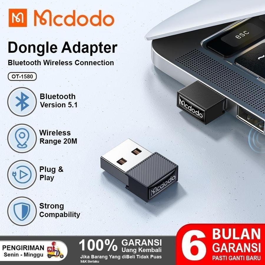 MCDODO USB Bluetooth Dongle 5.1 Dongle For PC Keyboard Mouse OT-1580 Computer