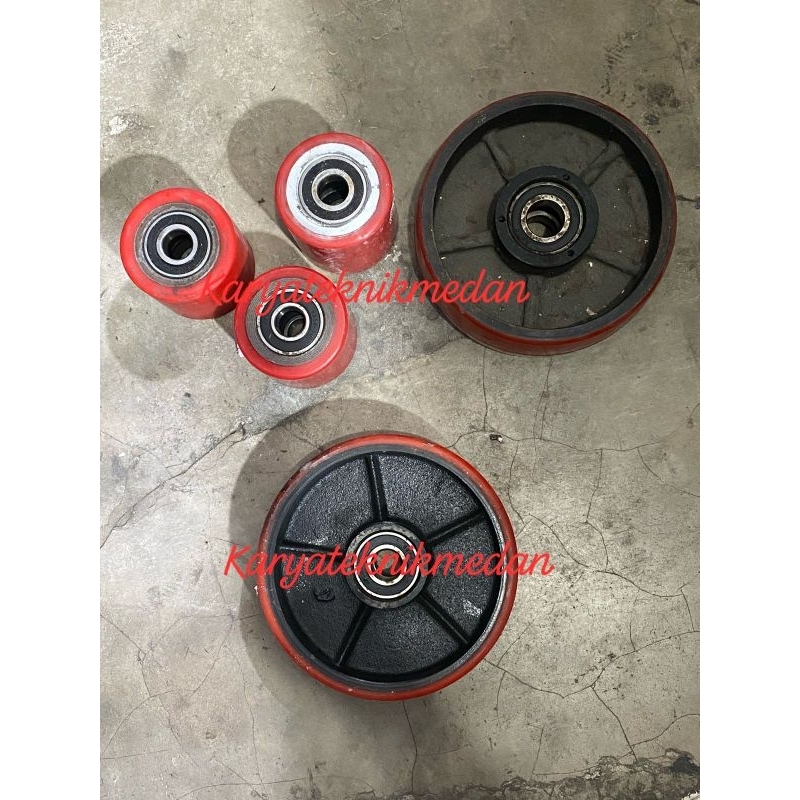 RODA HAND PALLET | RODA PU MERAH | RODA PALLET TAHAN LAMA