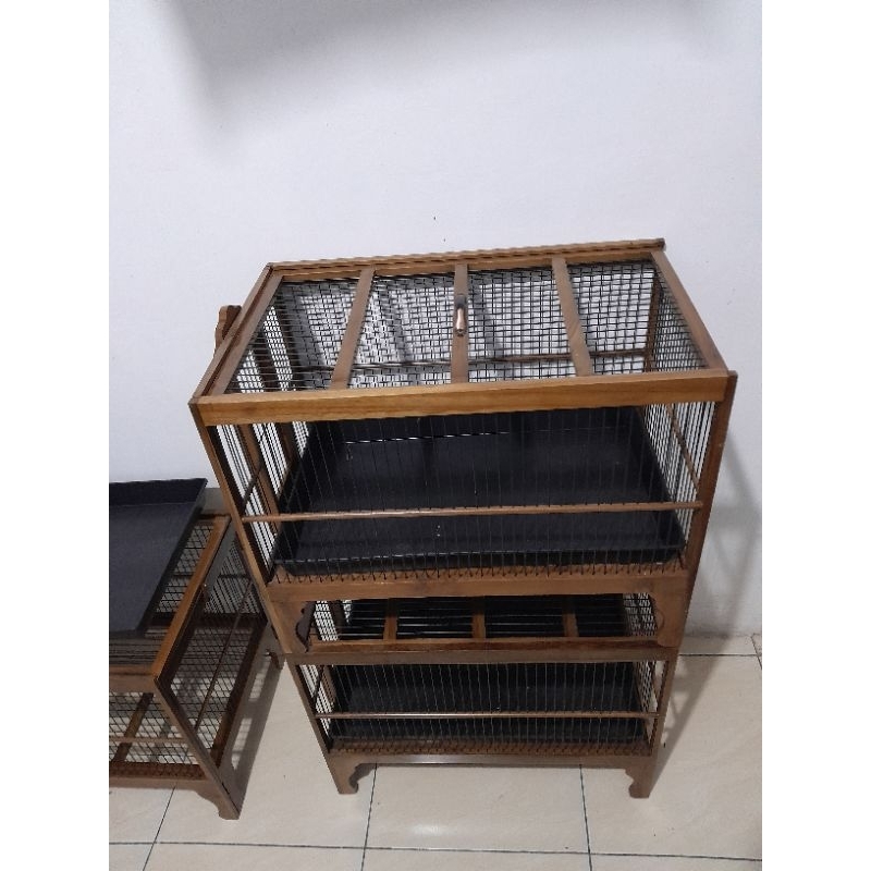 KARAMBA MANDI BURUNG LIPAT BAHAN JATI