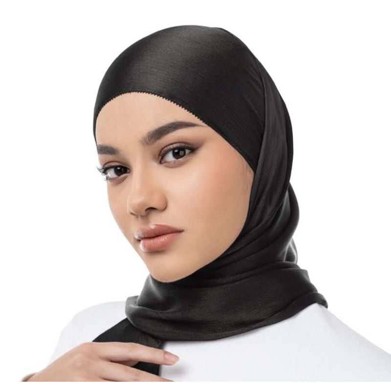 Hameeda - Duha Crinkle Silk Pashmina in Black