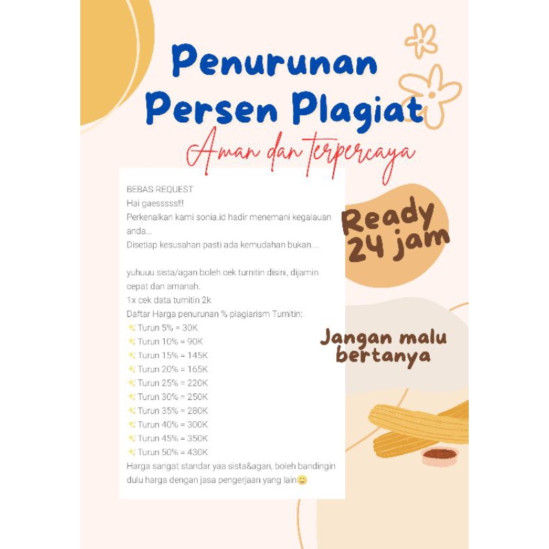 Penurunan persen plagiat makalah/jurnal/skripsi lainnya