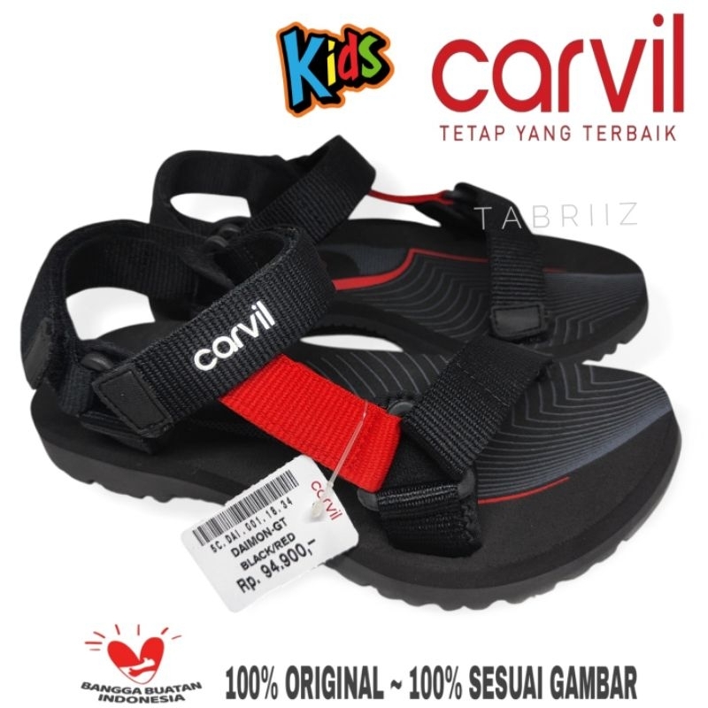 Sandal Gunung Carvil Anak / Sandal Outdoor Carvil Anak / Sendal Carvil Gunung Anak Cowok - 100% ORIG