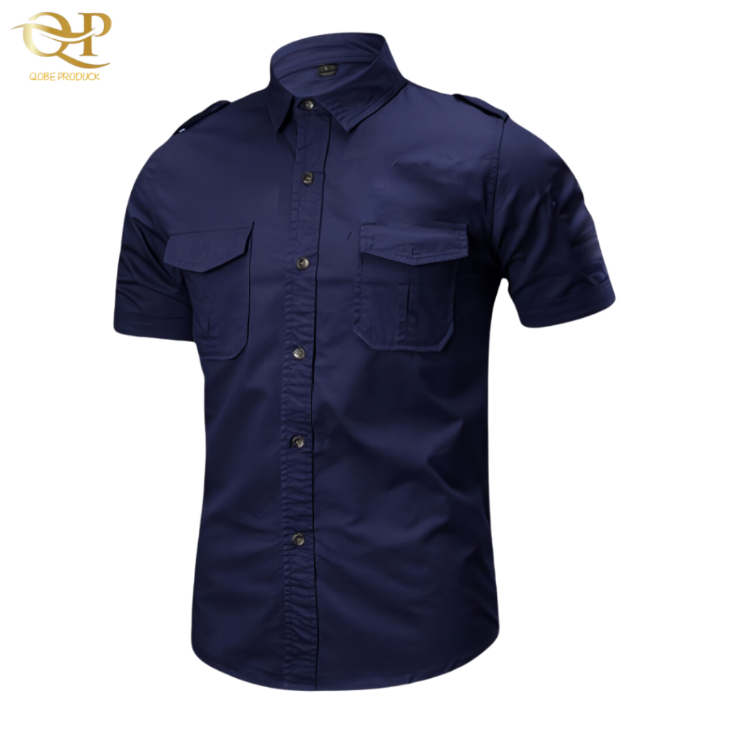 Kemeja Tactical Pria Navy / Kemeja Tactical Lengan Pendek / Kemeja Pria / Kemeja Hitam / Kemeja Tact